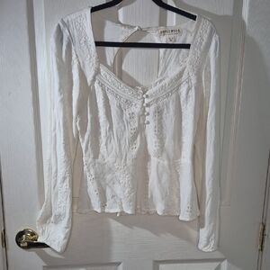 Idyllwind White Lace Detail Blouse